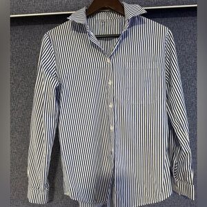 Blue & White Striped Button-Up Shirt